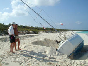 Britt and Mark survey the damage